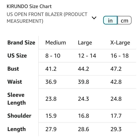 KIRUNDO Casual Long Sleeve Beige Open Front Blazer Jacket w/ Pockets Size XL - Picture 4 of 4